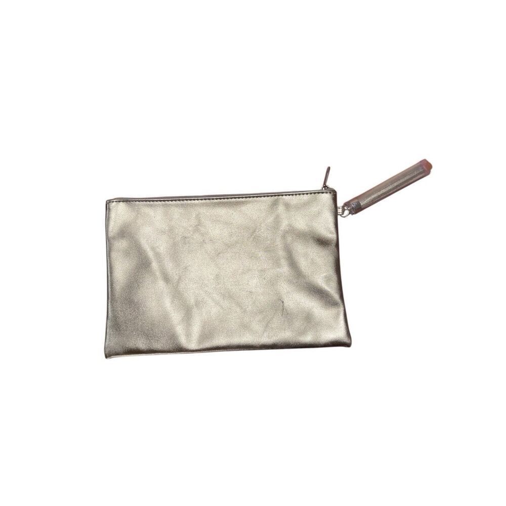YSL YVES SAINT LAURENT BEAUTE FLAT POUCH GOLD MAKE UP COSMETICS BAG CLUTCH PURSE - Picture 2 of 9